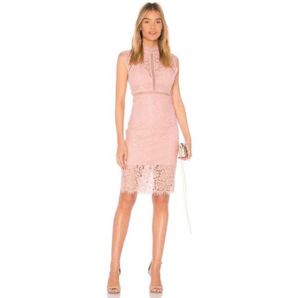 Bardot Pink Lace Mini Dress